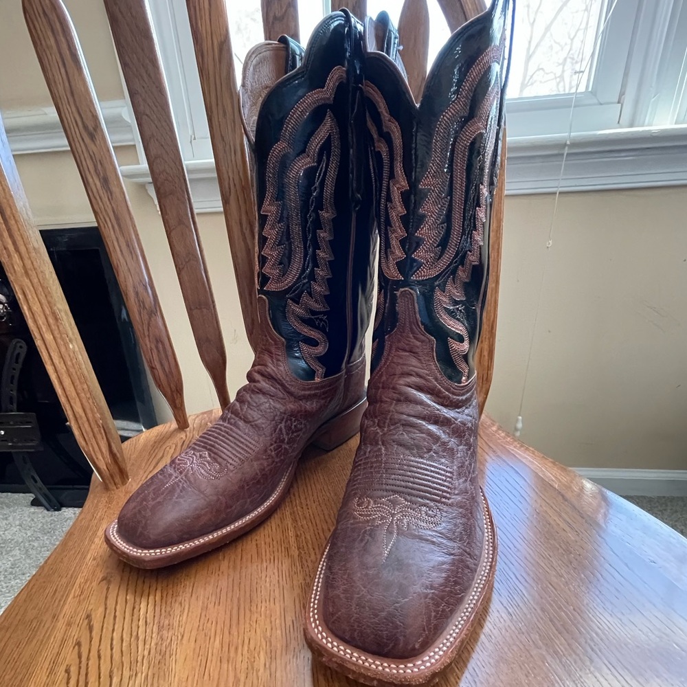 Vintage Lucchese Antelope cowgirl boots-western workingwalking heel, Sz 10 (10C)